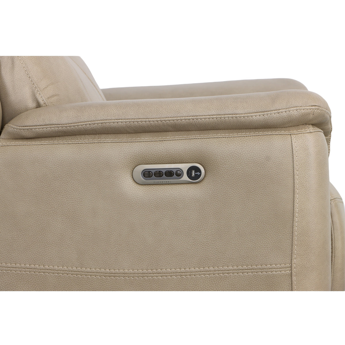 Crew Leather Power Recliner with Power Headrest & Lumbar