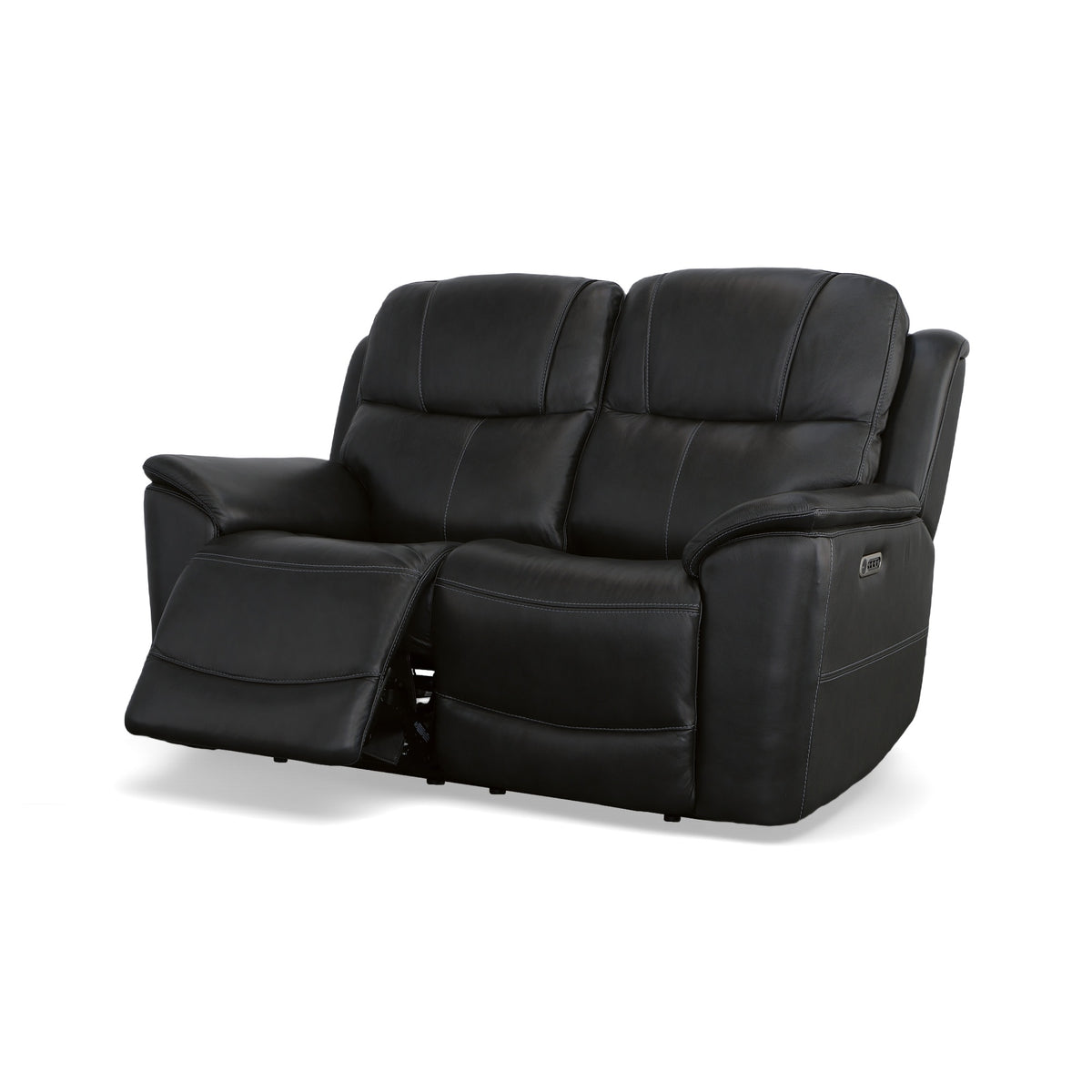 Crew Leather Power Reclining Loveseat with Power Headrests & Lumbar