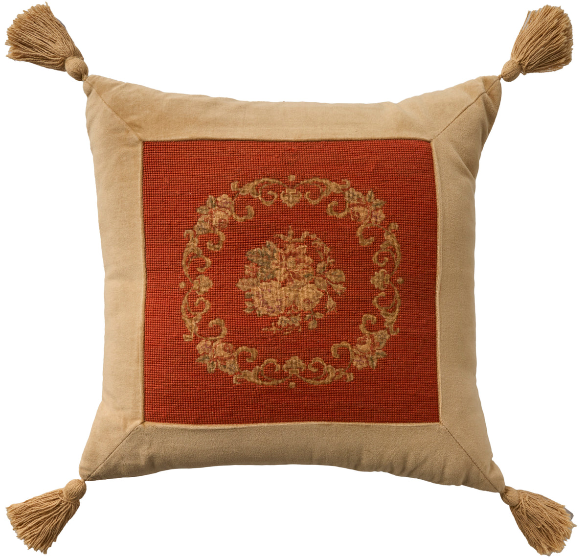 Vintage Pillow VAN12 Rust 18" x 18" Throw Pillows