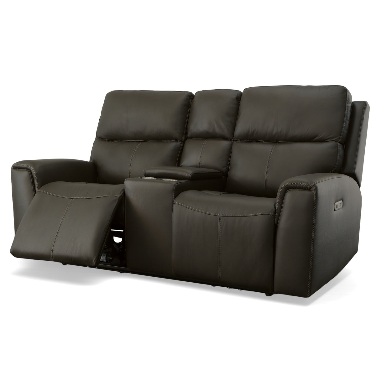 Jarvis Leather Power Reclining Loveseat with Console & Power Headrests