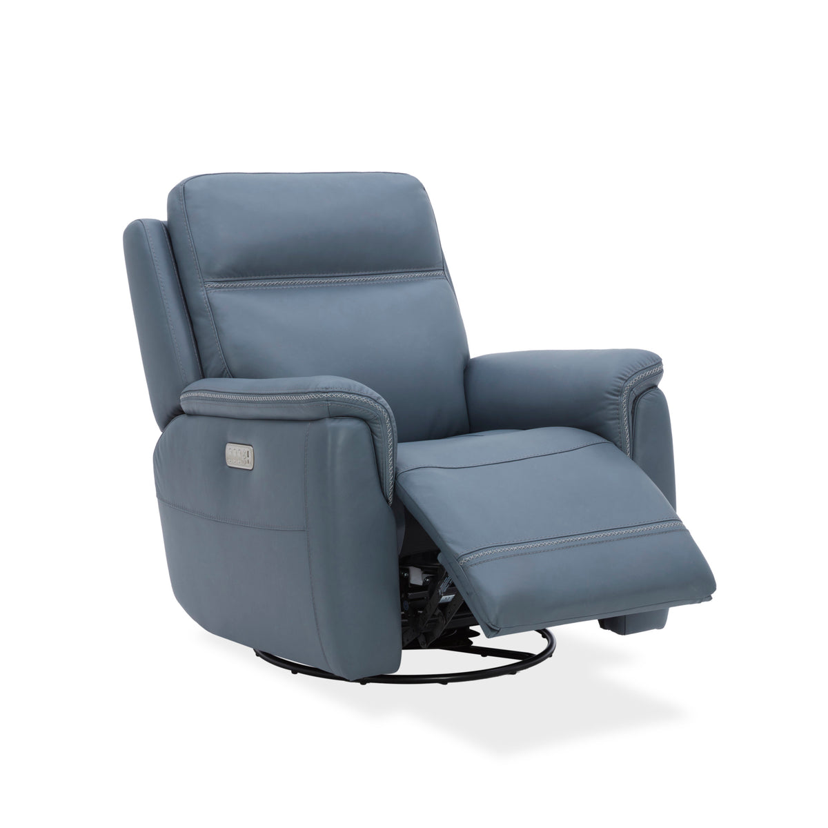 Sawyer Leather Swivel Glider with Power Headrest, Lumbar, Heat & Massage