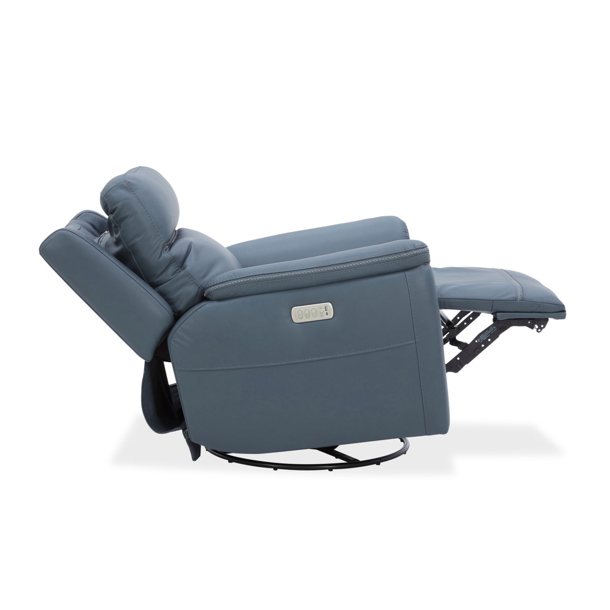 Sawyer Leather Swivel Glider with Power Headrest, Lumbar, Heat & Massage