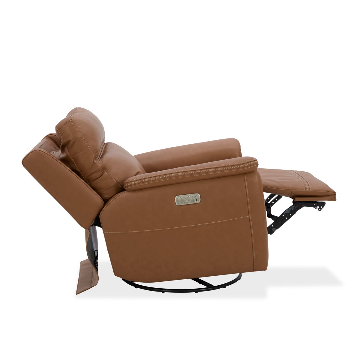 Sawyer Leather Swivel Glider with Power Headrest, Lumbar, Heat & Massage