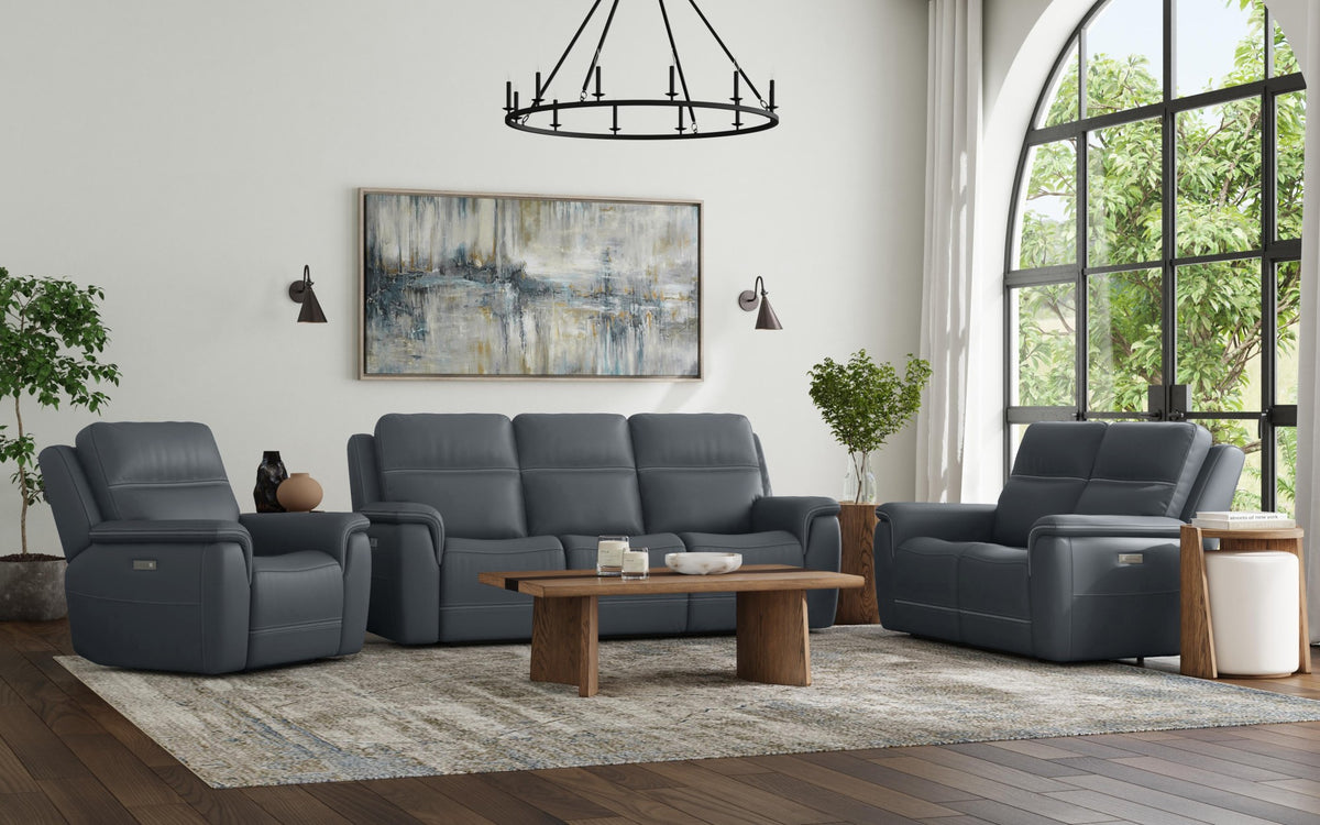 Sawyer Leather Power Reclining Loveseat w/ Pwr Headrests, Lumbar