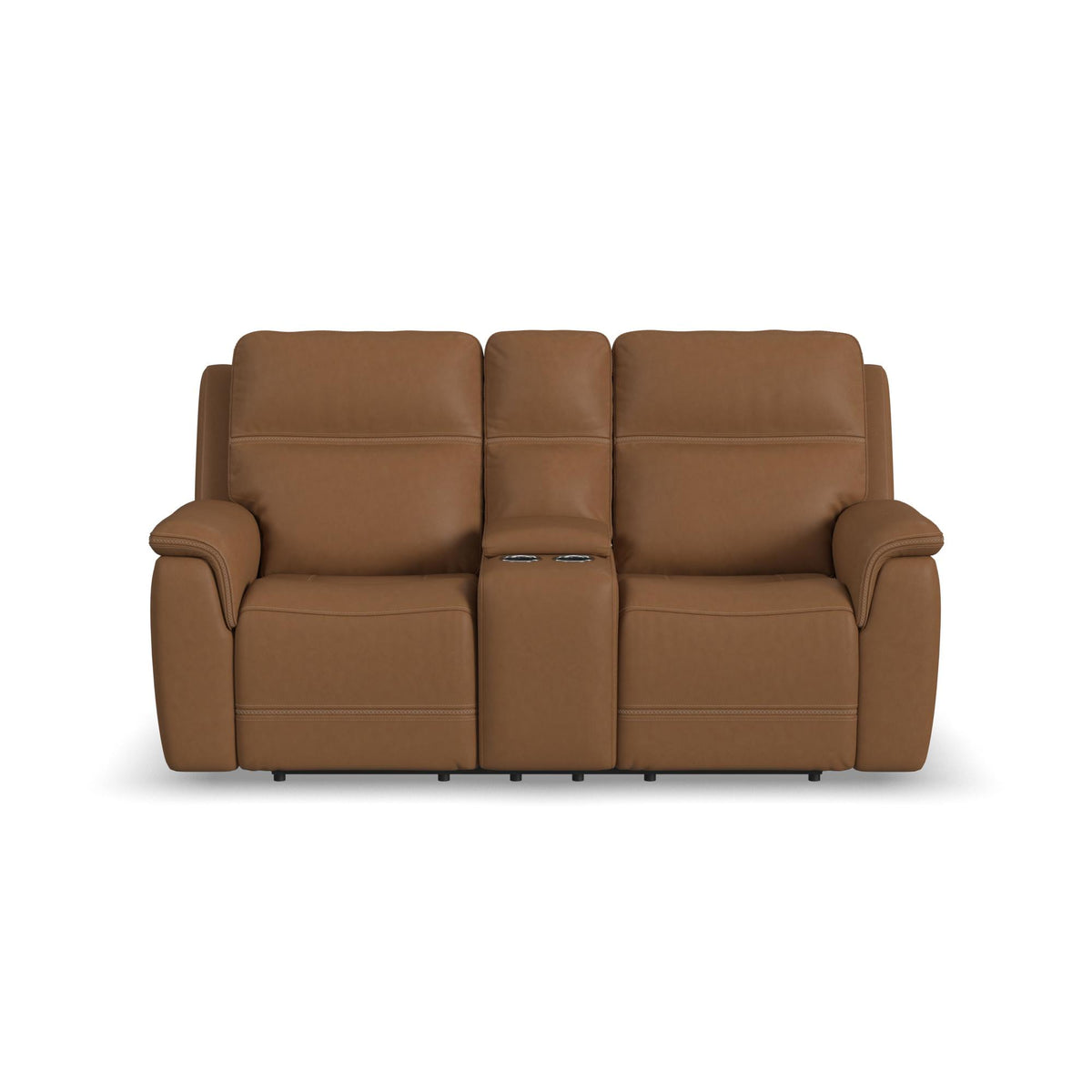 Sawyer Leather Pwr Recl Loveseat w/ Console, Pwr Hdrsts, Lumbar