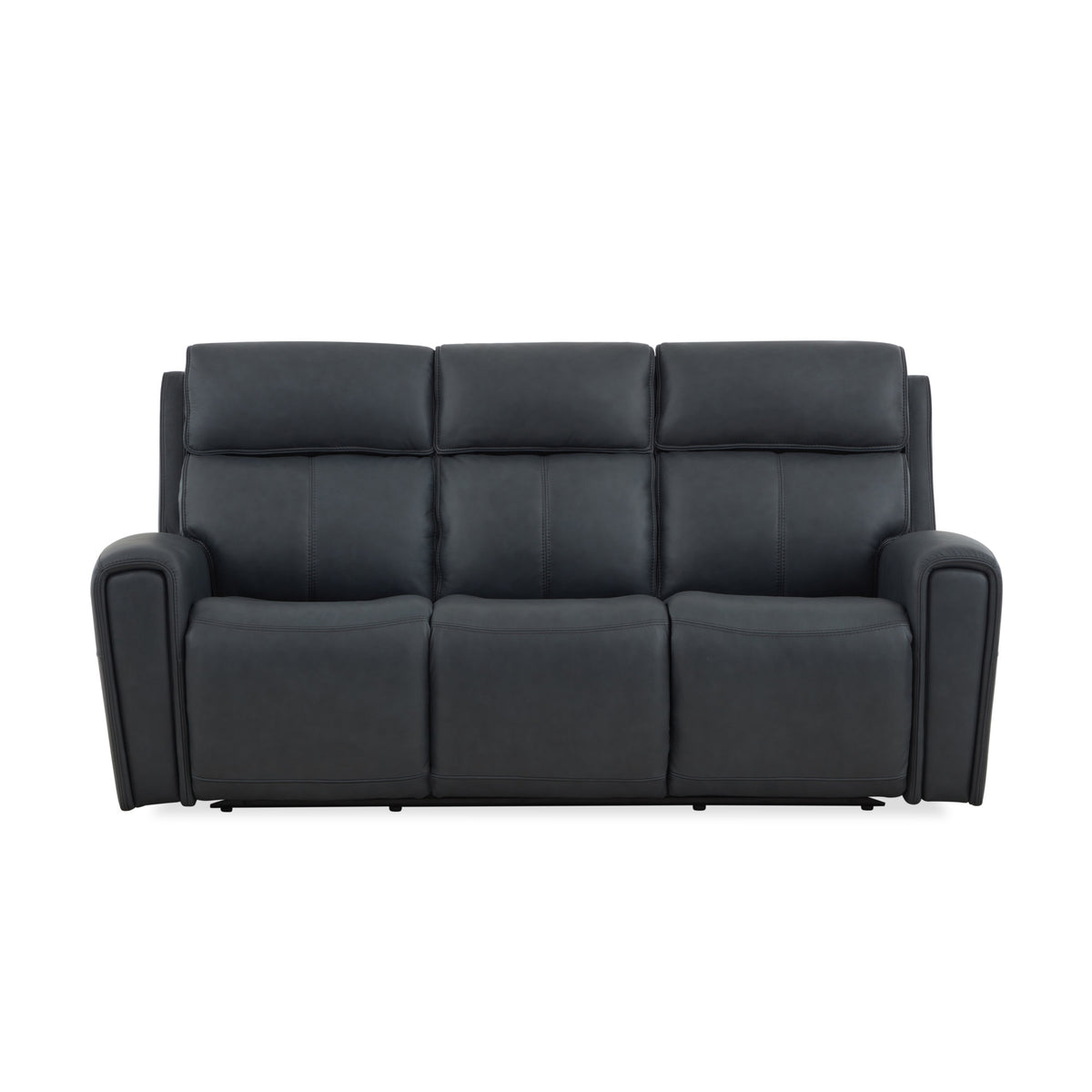 Warren Leather Power Reclining Sofa with Console, Power Headrest & Lumbar