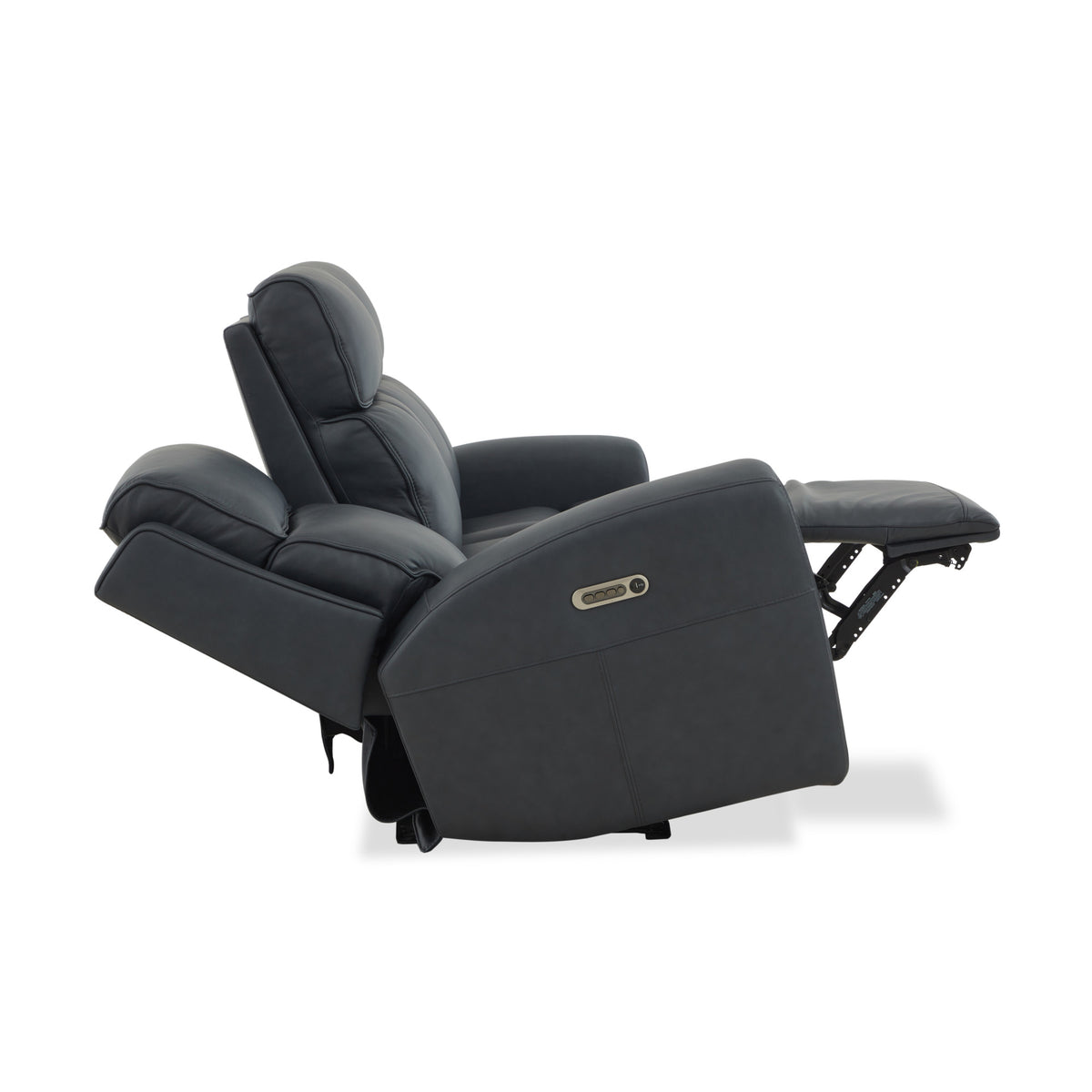 Warren Leather Power Reclining Sofa with Console, Power Headrest & Lumbar