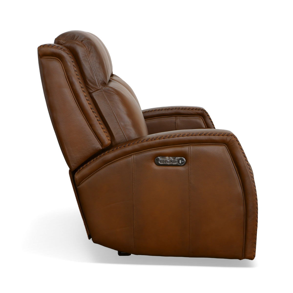 Mustang Leather Power Loveseat with Power Headrest