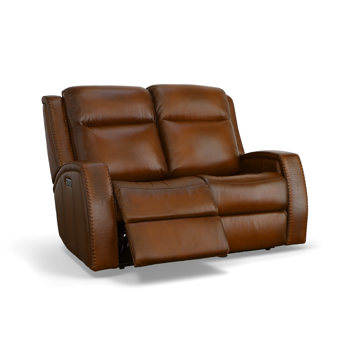 Mustang Leather Power Loveseat with Power Headrest