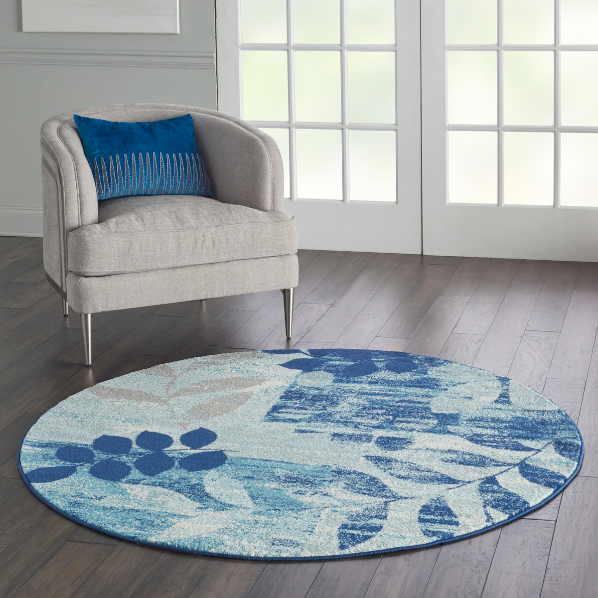 Tranquil TRA01 Navy Light Blue Rug