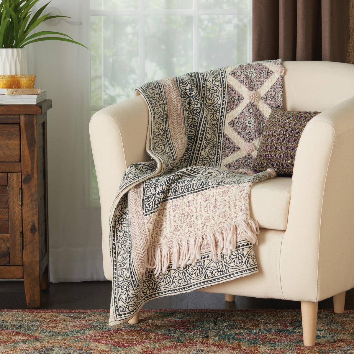Throw BX090 Natural 50" x 60" Throw Blankets