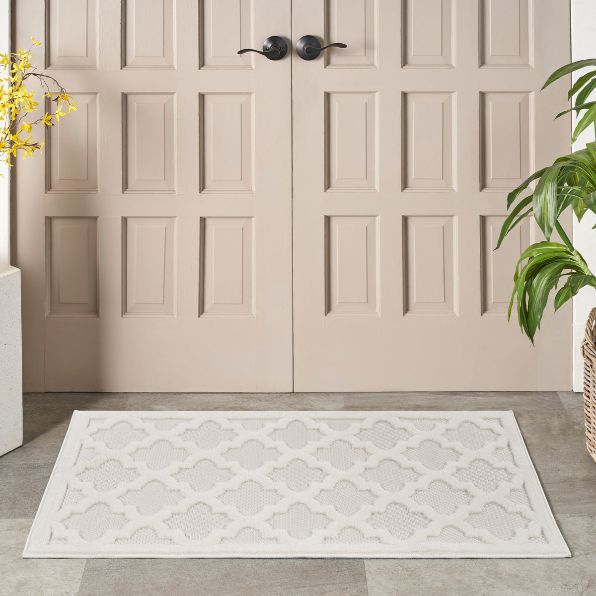 Easy Care NES01 Ivory White Rug