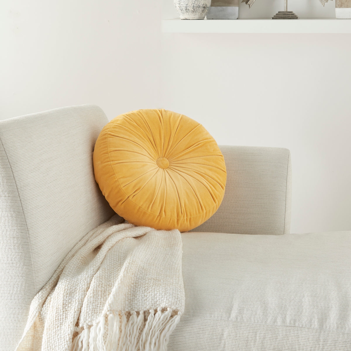 Sofia RC190 Yellow 16" x 16" Throw Pillows