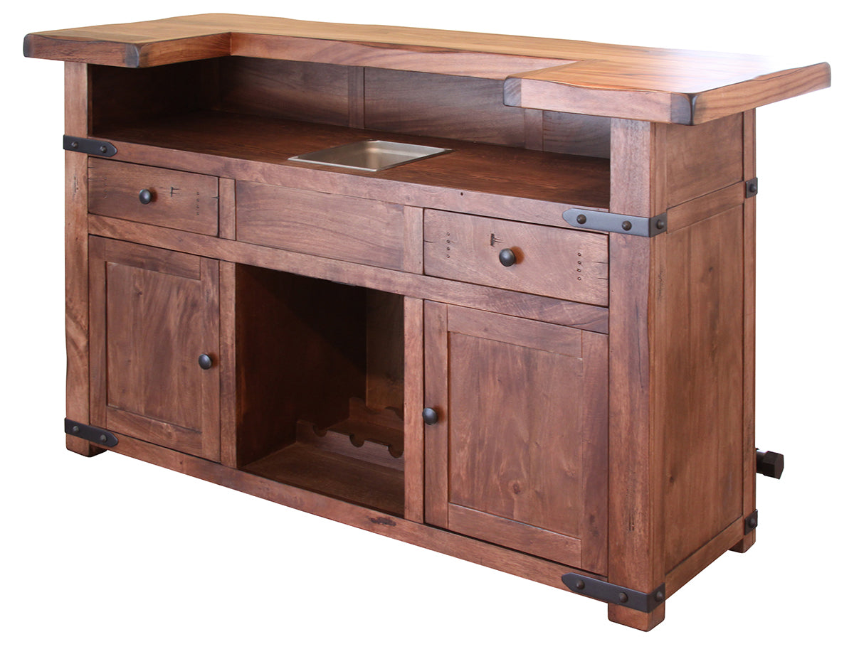 Parota Bar, Brown, 2 Drawer 2 Door Bar Base
