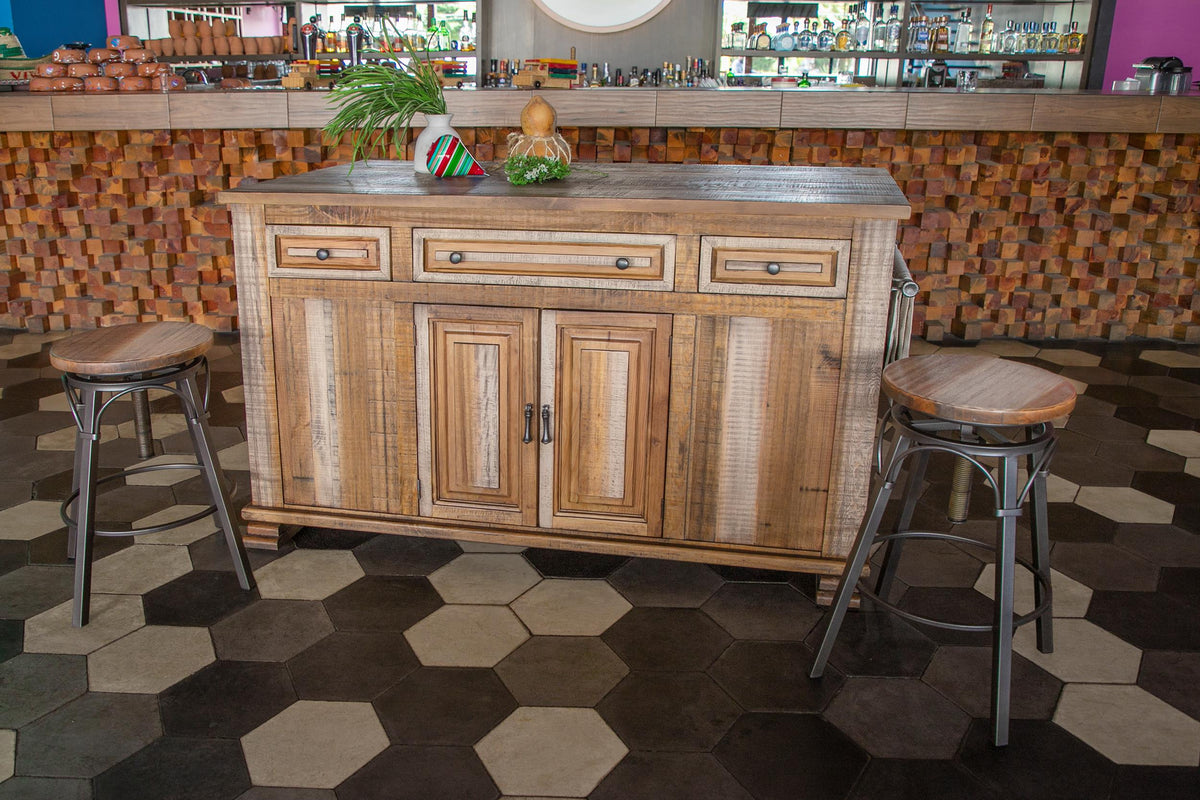 Marquez Kitchen Island, 3 Drawer 6 Doors