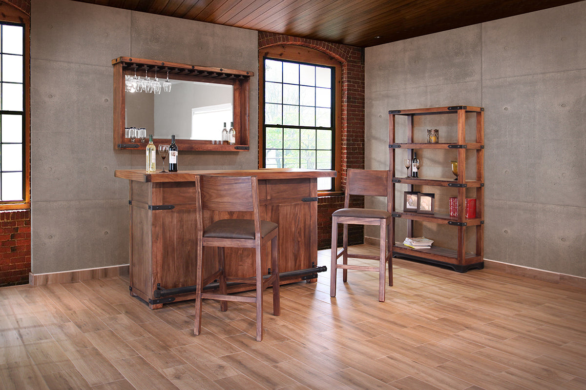 Parota Bar, Brown, 2 Drawer 2 Door Bar Base