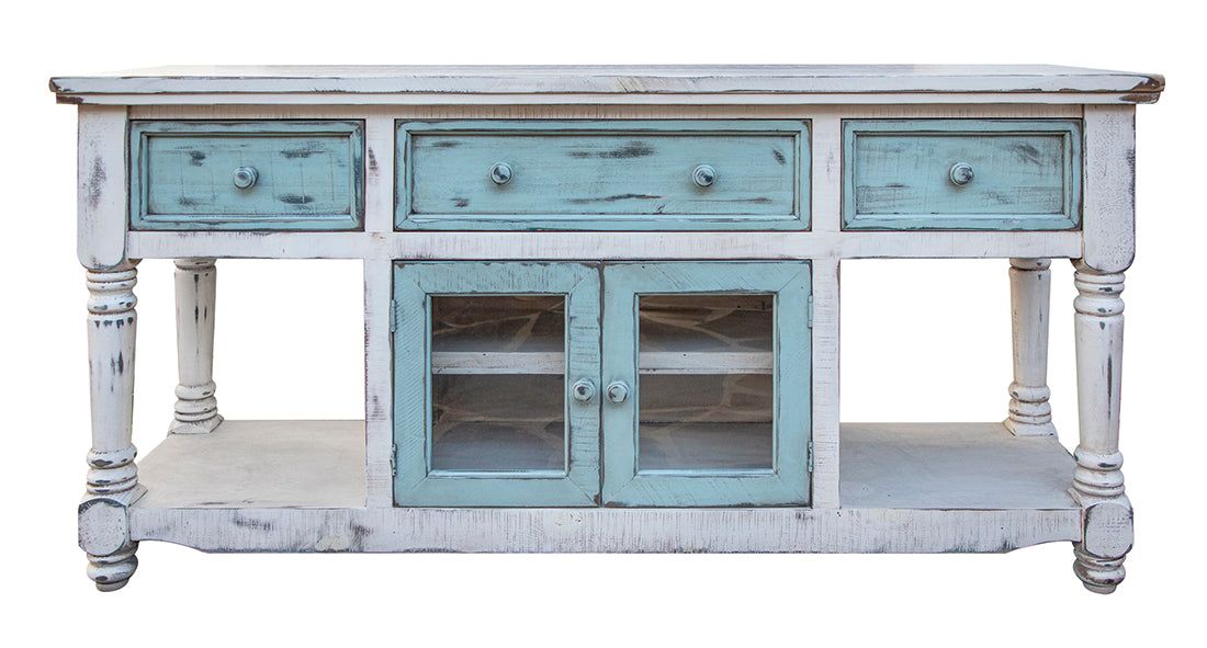 Aruba TV Stand, White, 3 Drawer 2 Doors 70" - IFD7331STN70WT