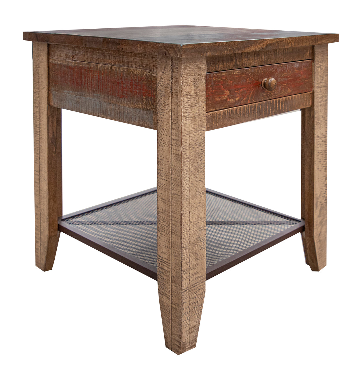 Antique Multicolor End Table, Multicolor, 1 Drawer