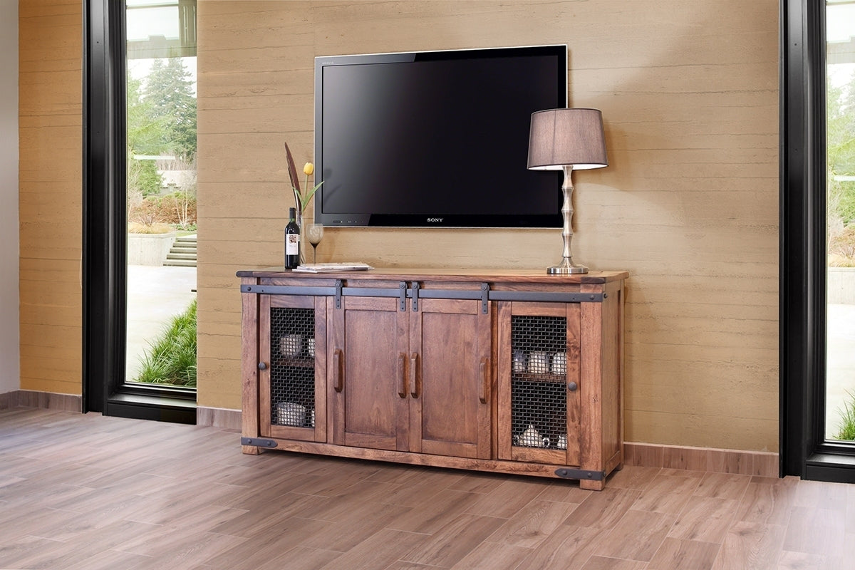 Parota TV Stand, Brown, 4 Doors 70"