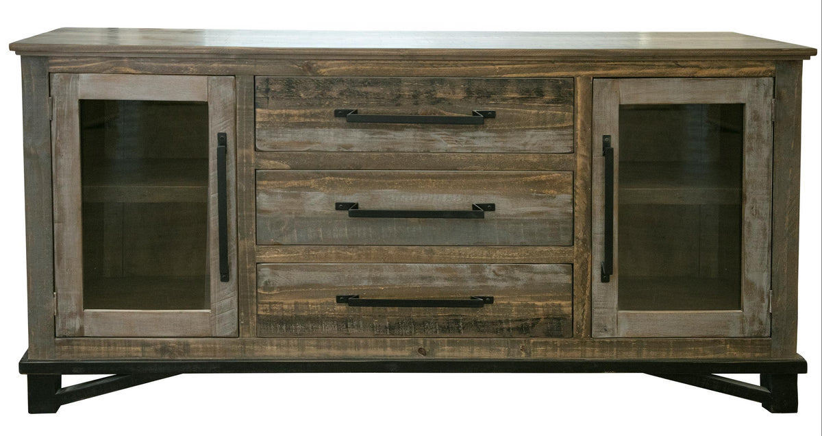 Loft Brown Buffet, Multicolor, 3 Drawer 2 Door