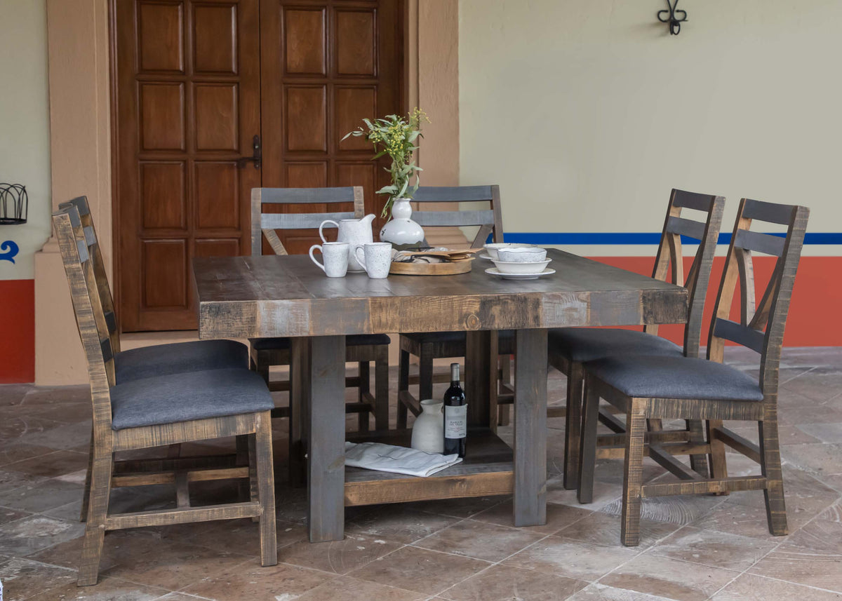 Loft Brown Table, Multicolor, 54" Square Dining