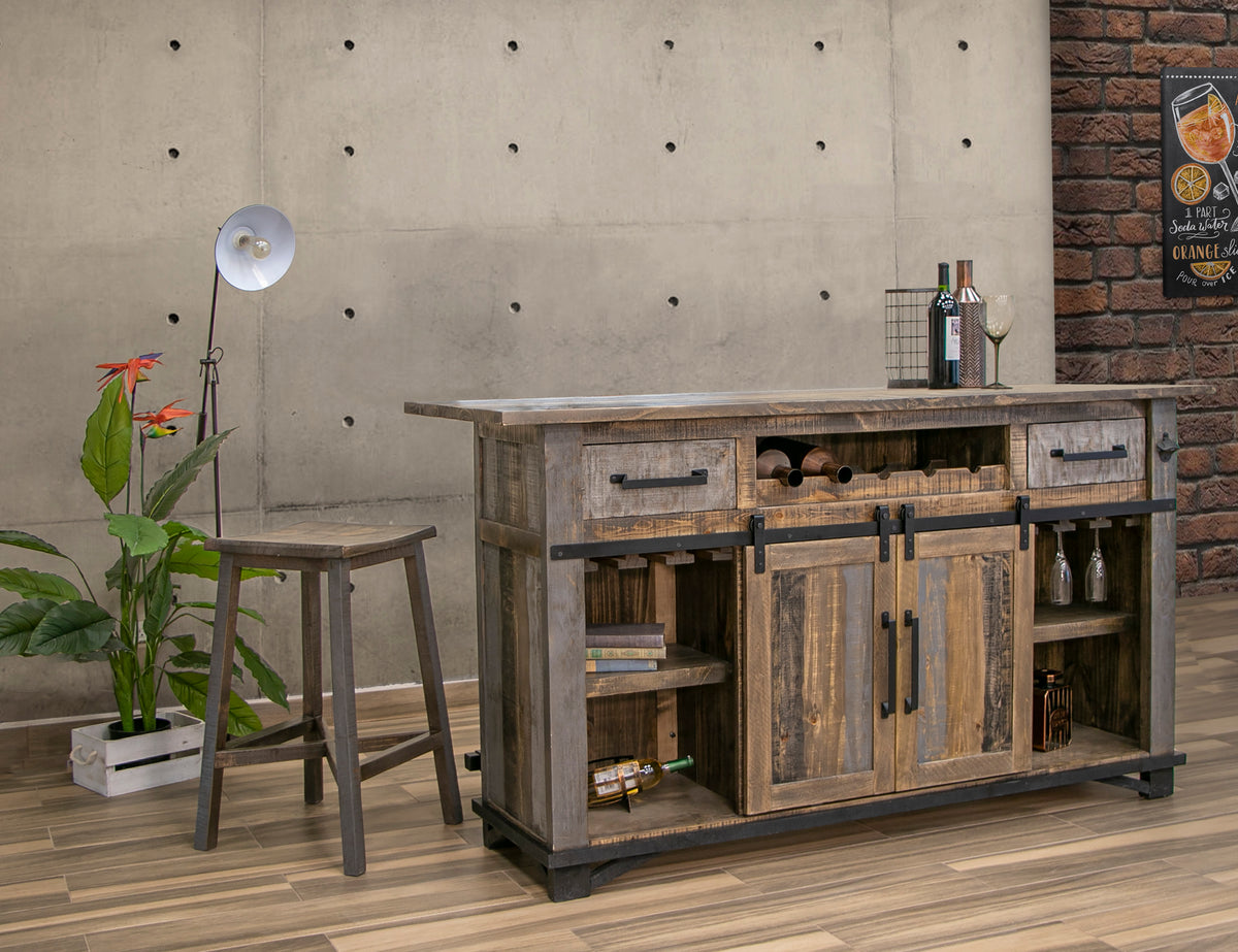 Loft Brown Bar, Multicolor, 2 Drawer 2 Doors