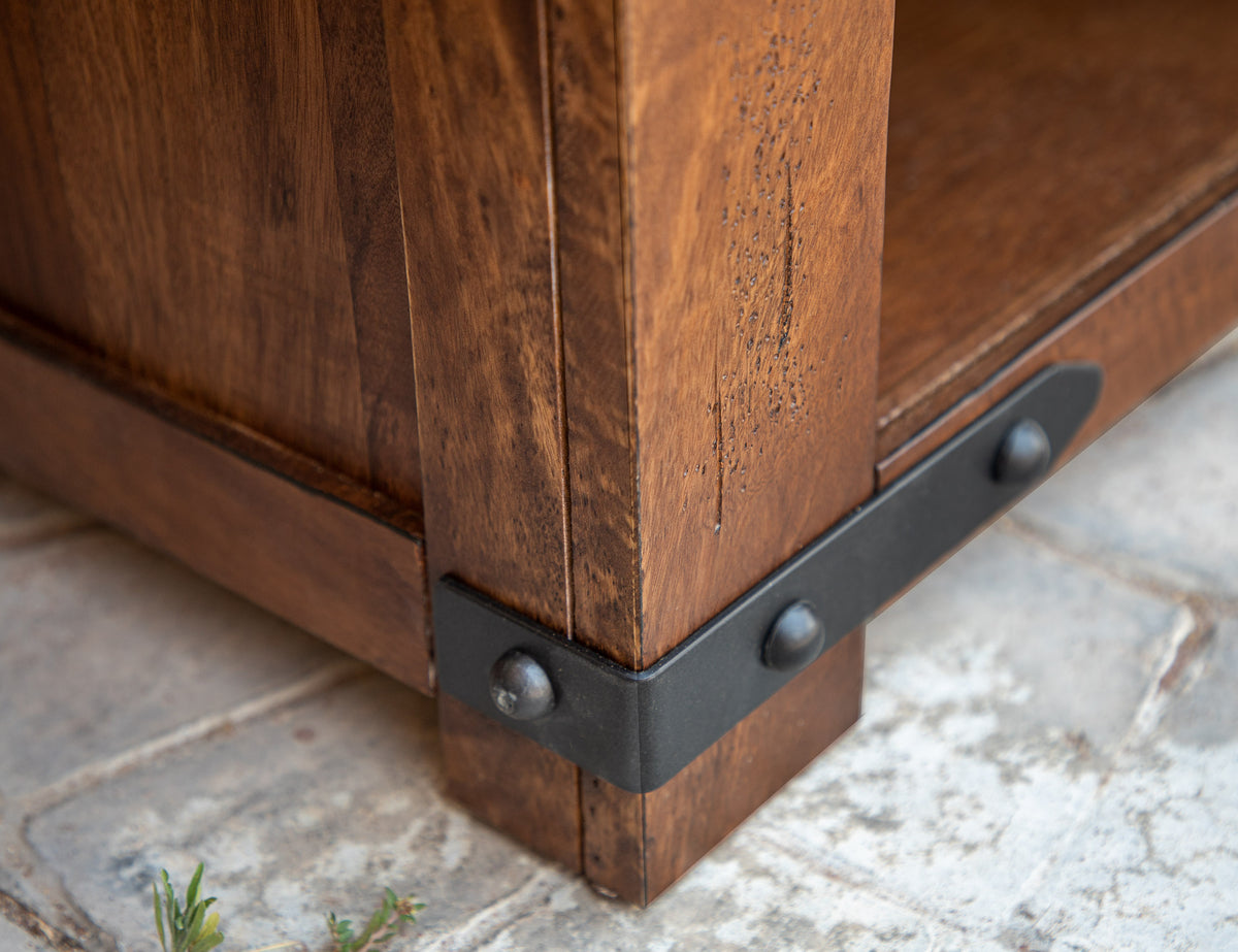 Parota TV Stand, Brown, 4 Door 93"