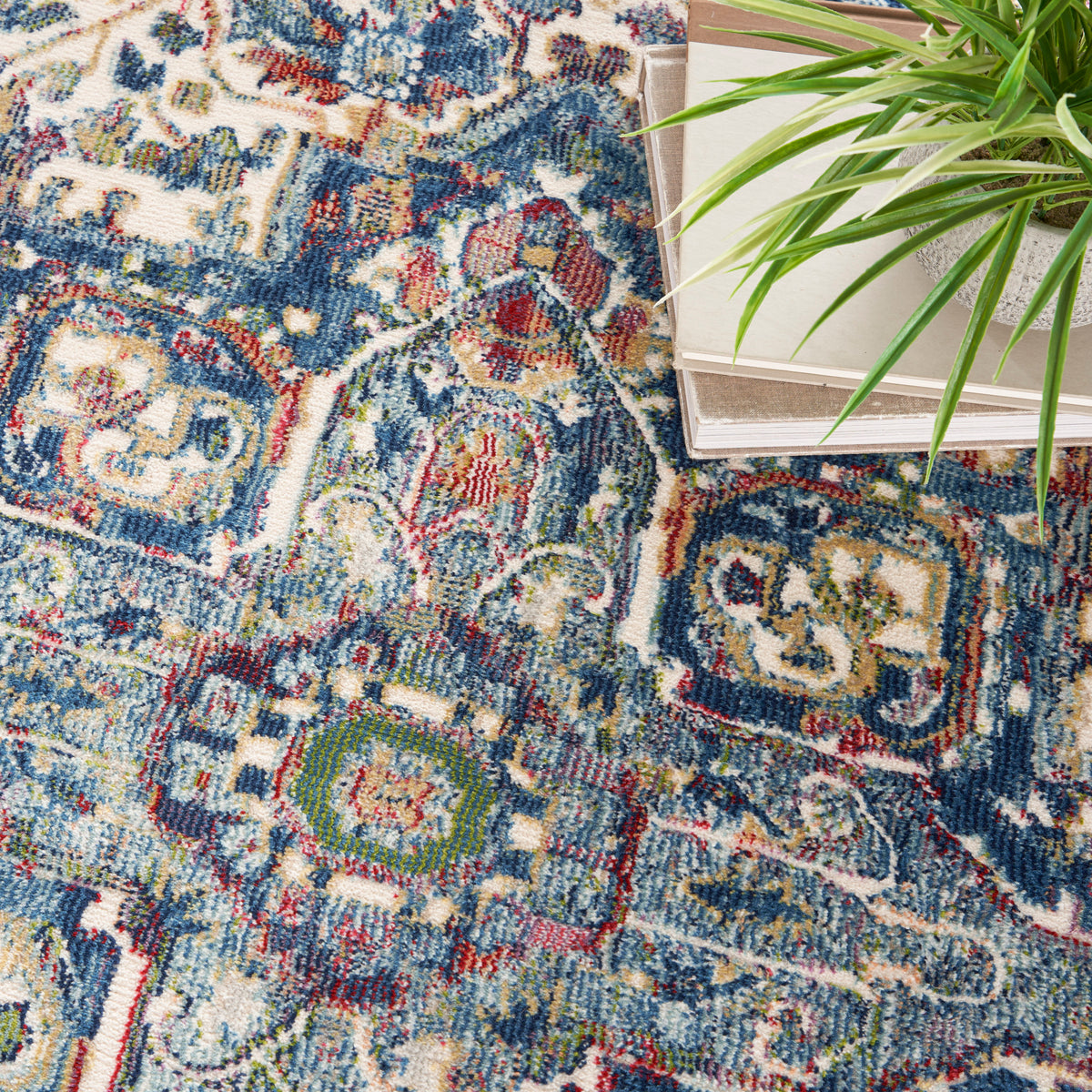 Ankara Global ANR15 Ivory Navy Rug