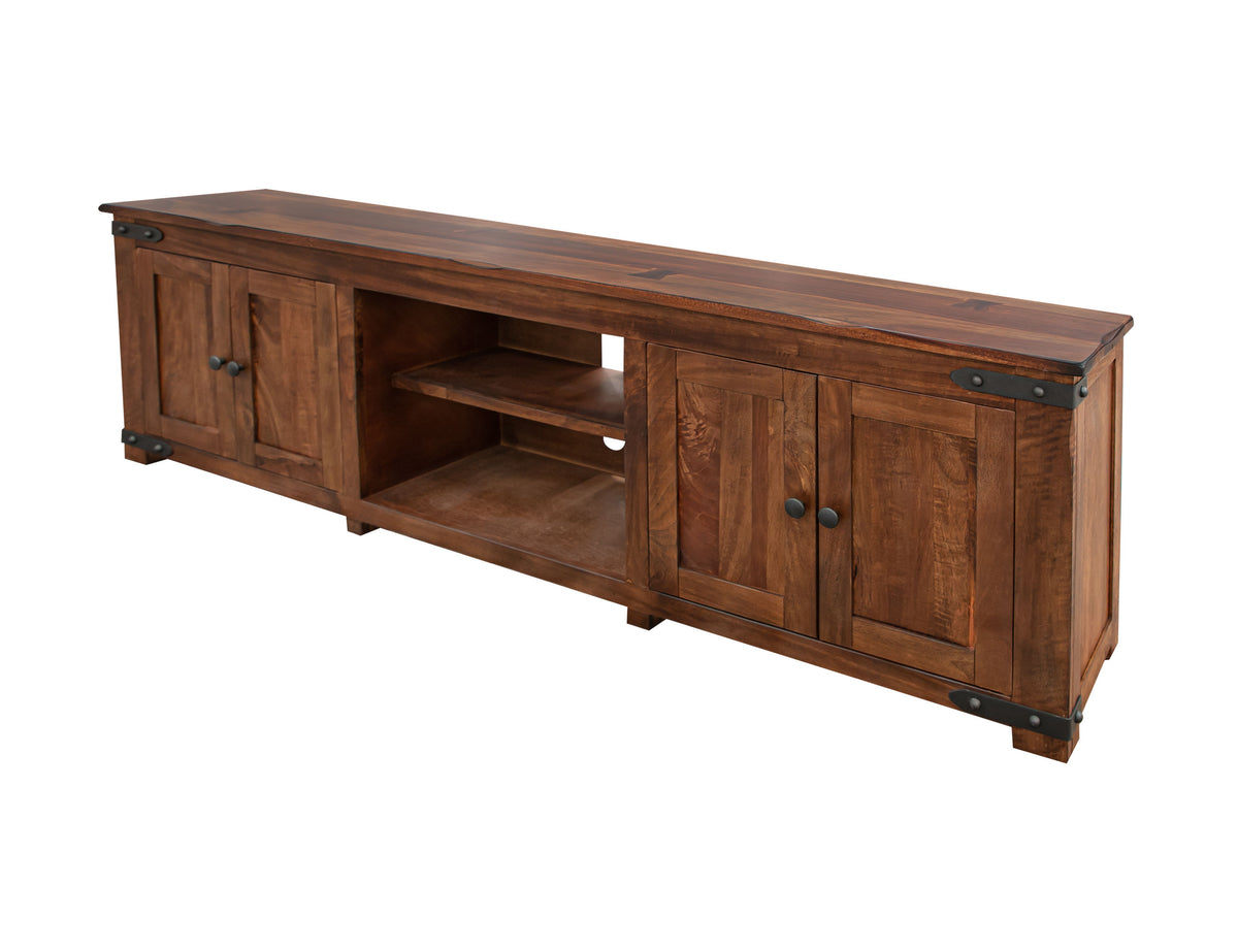 Parota TV Stand, Brown, 4 Door 93"