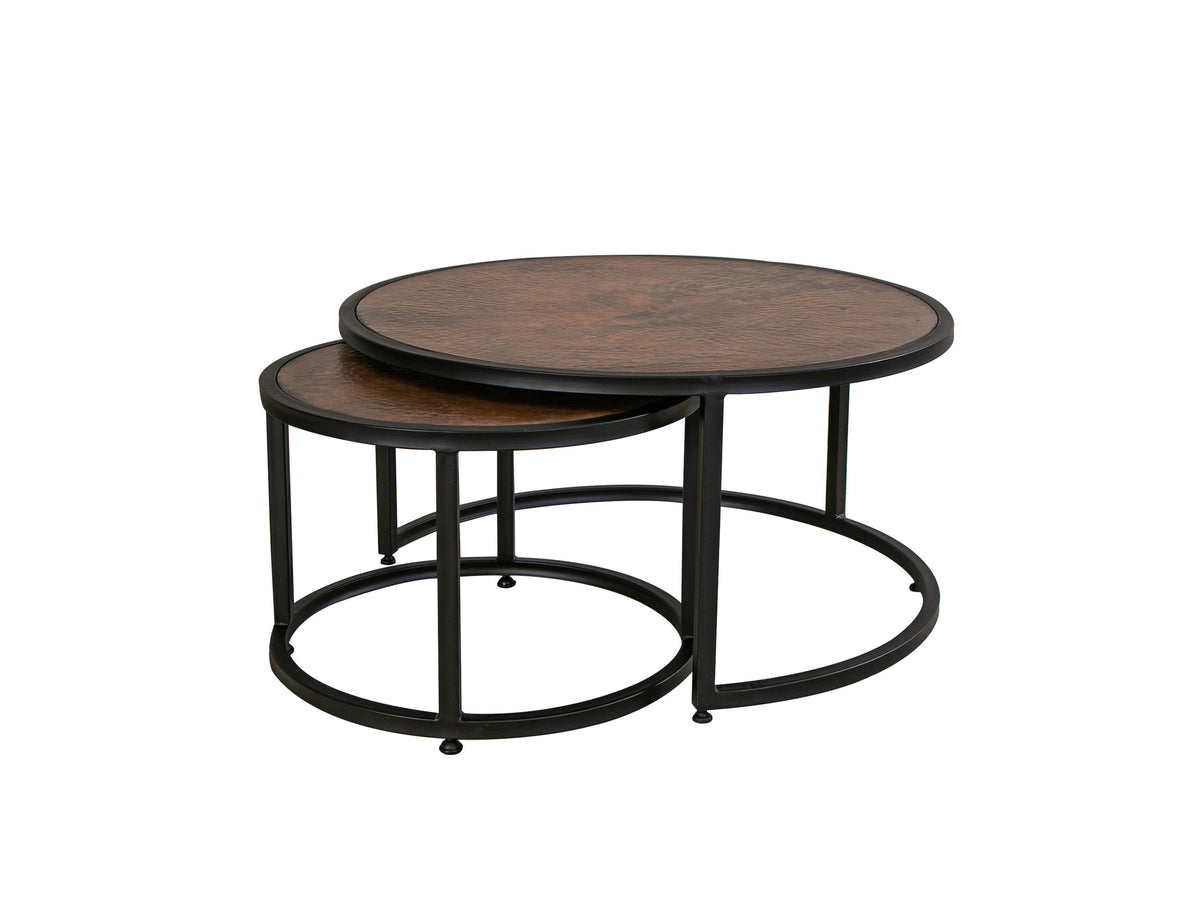 Blackburn Cocktail Table, Black, Copper Top & Iron Base