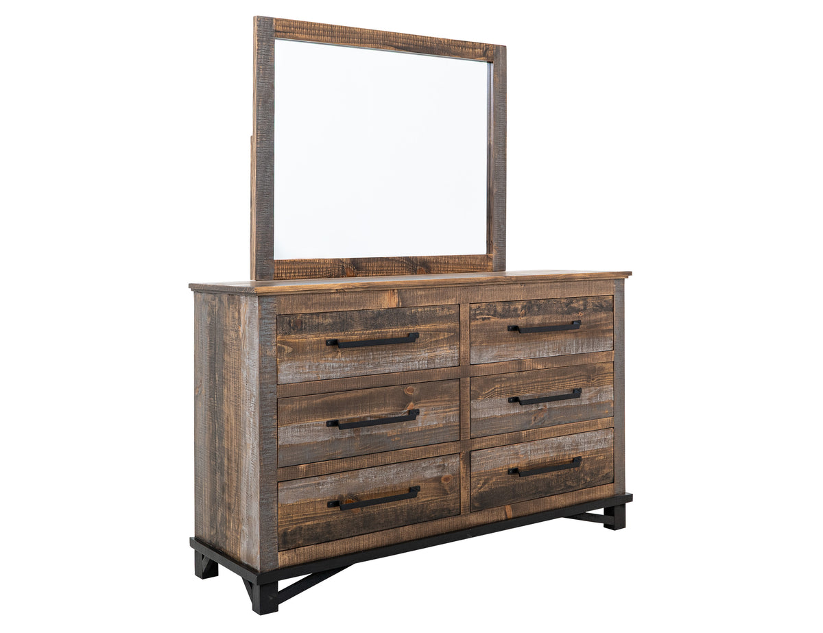 Loft Brown Dresser, Multicolor, 6 Drawer