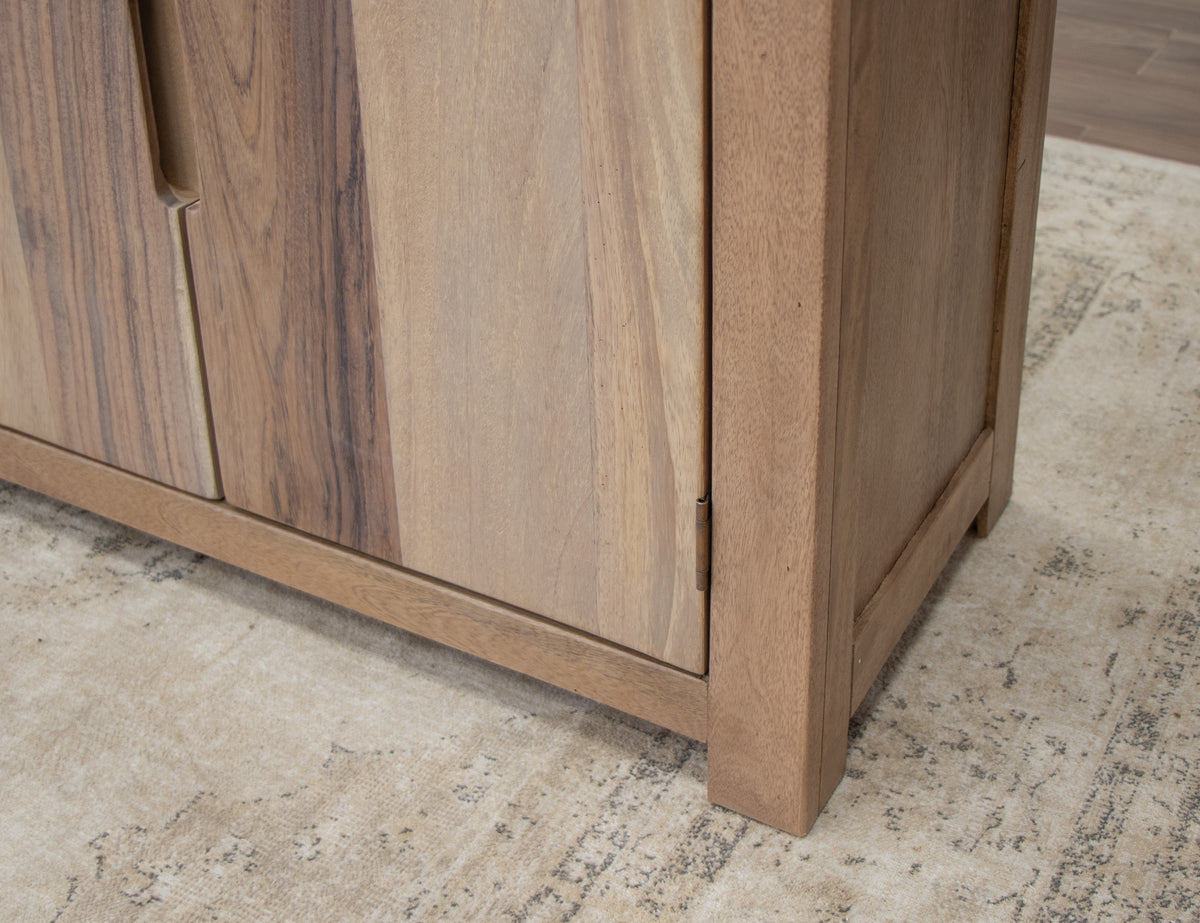 Natural Parota TV Stand, Brown, 4 Door 93"