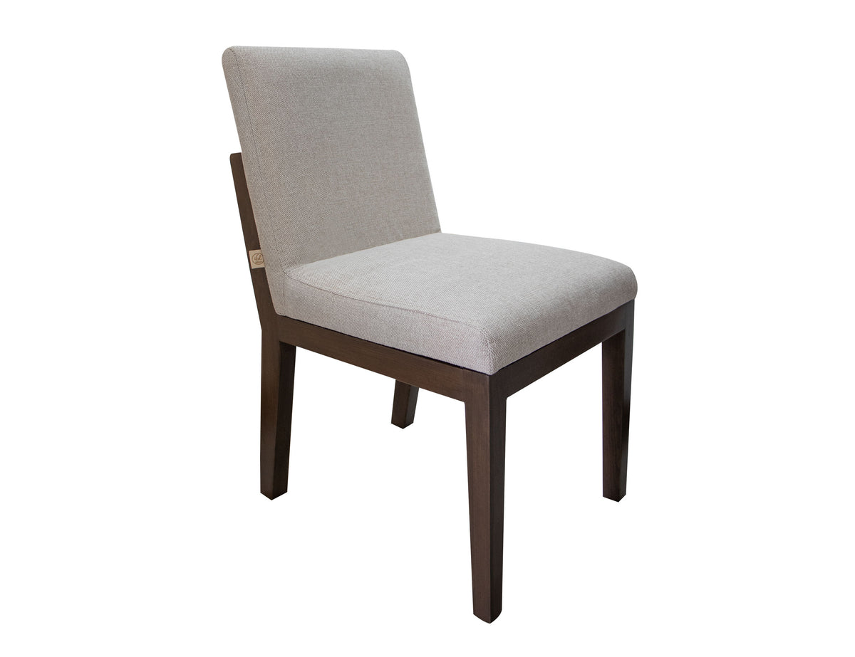 Natural Parota Upholstered Chair, Brown, Wooden Chair