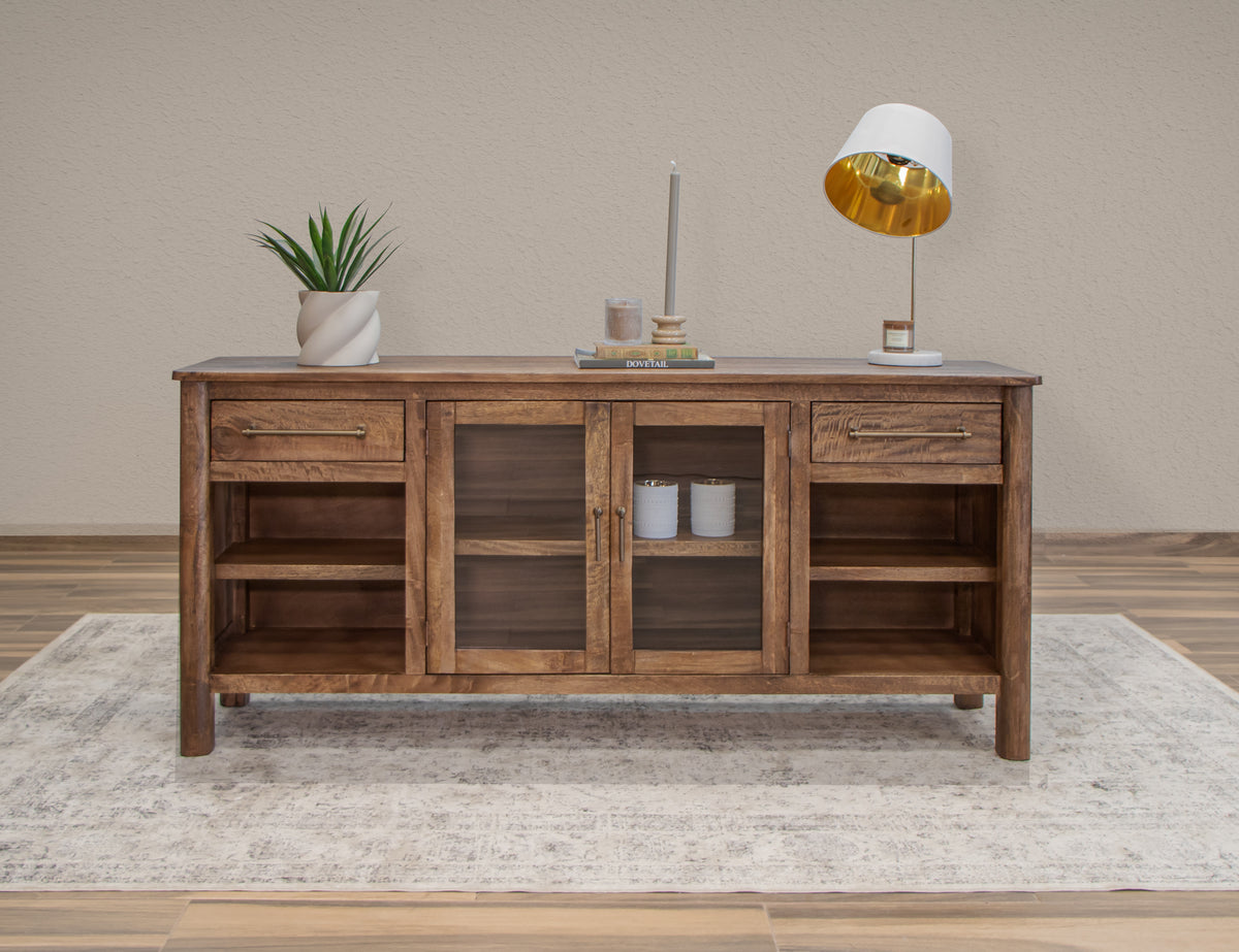 Olimpia TV Stand, Brown, 2 Drawer 2 Door