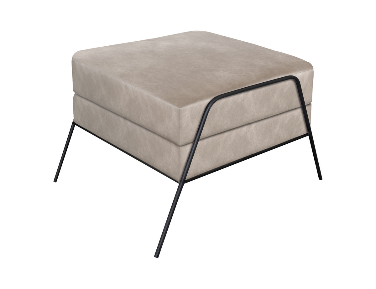 Tyne Ottoman, Gray/Black, Wooden Frame & Metal Base, Footstool - IUP331-OTT-210