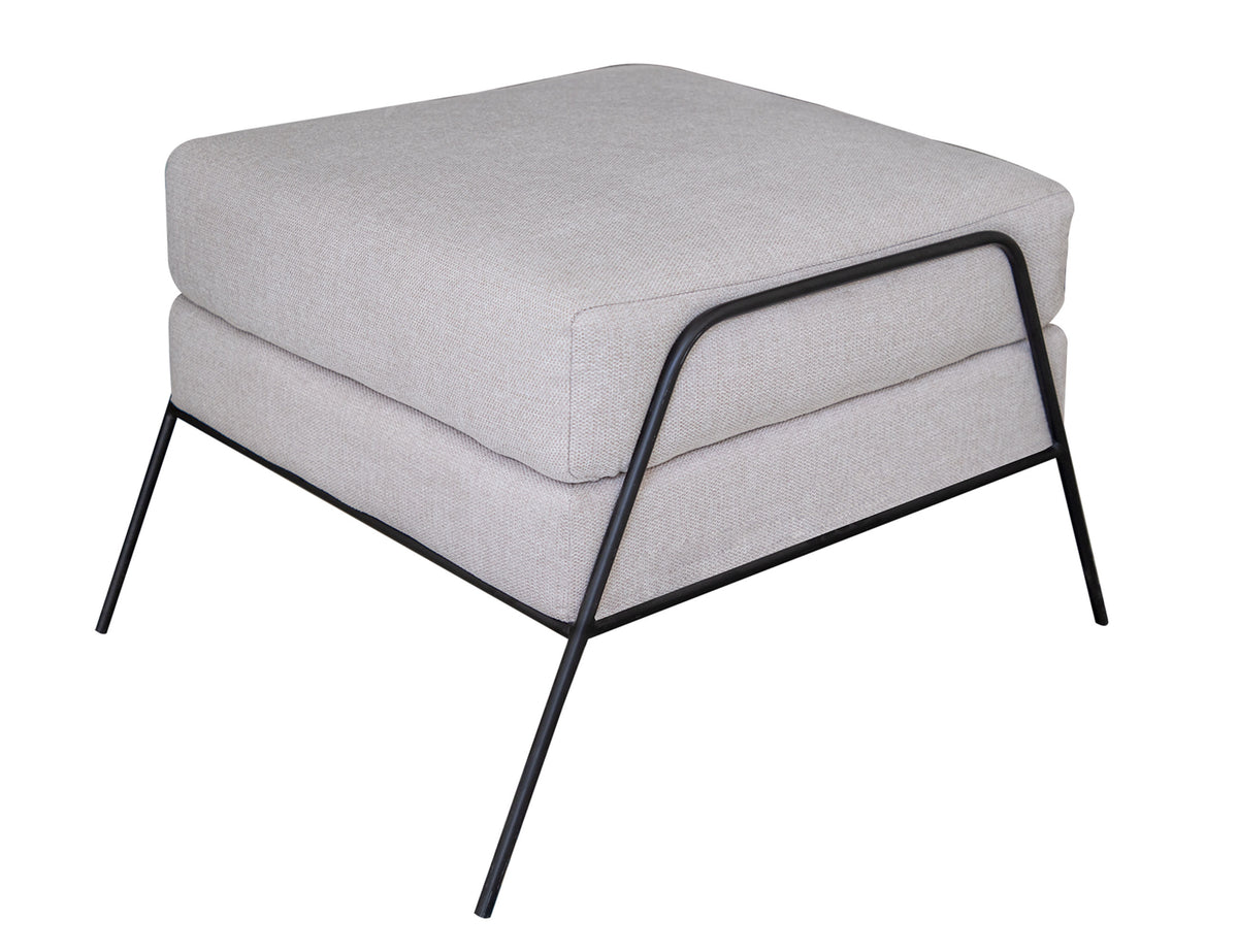 Tyne Ottoman, Beige/Black, Wooden Frame & Metal Base, Footstool - IUP331-OTT-161