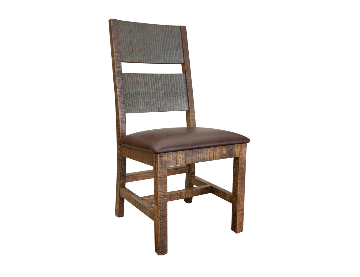 Antique Multicolor Chair, Green And Brown, Wooden
