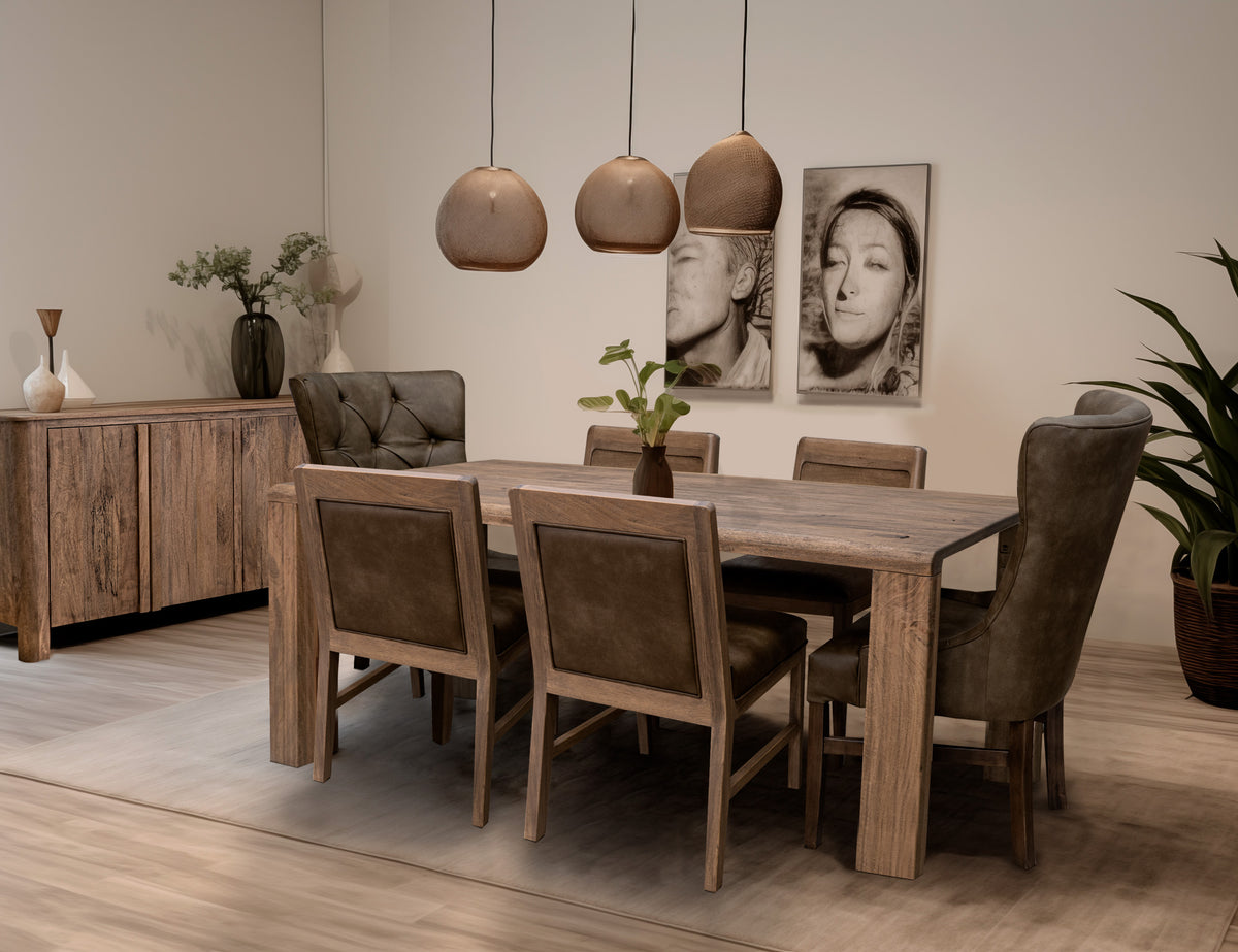 Xel-Ha Upholstered Chair, Brown, Wooden Chair