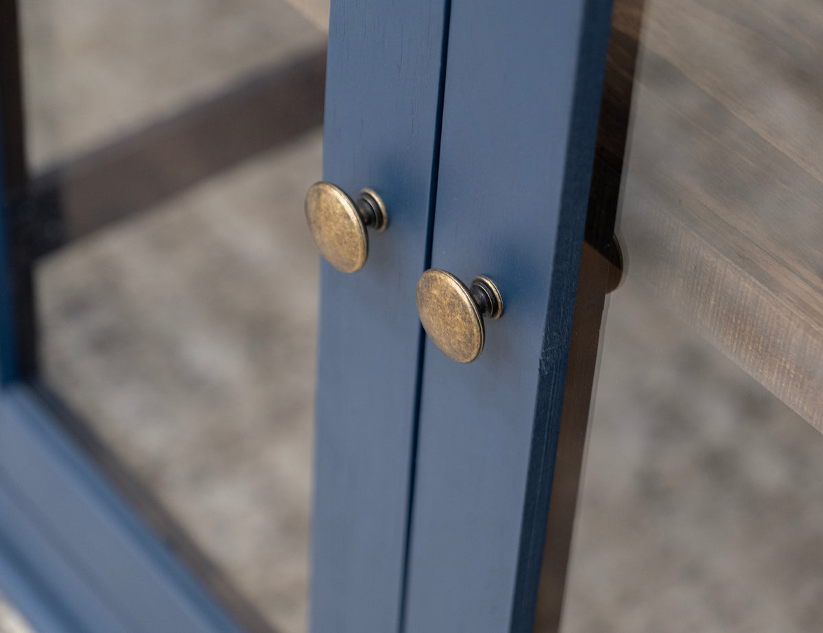 Genova Console, Blue, 4 Glass Door