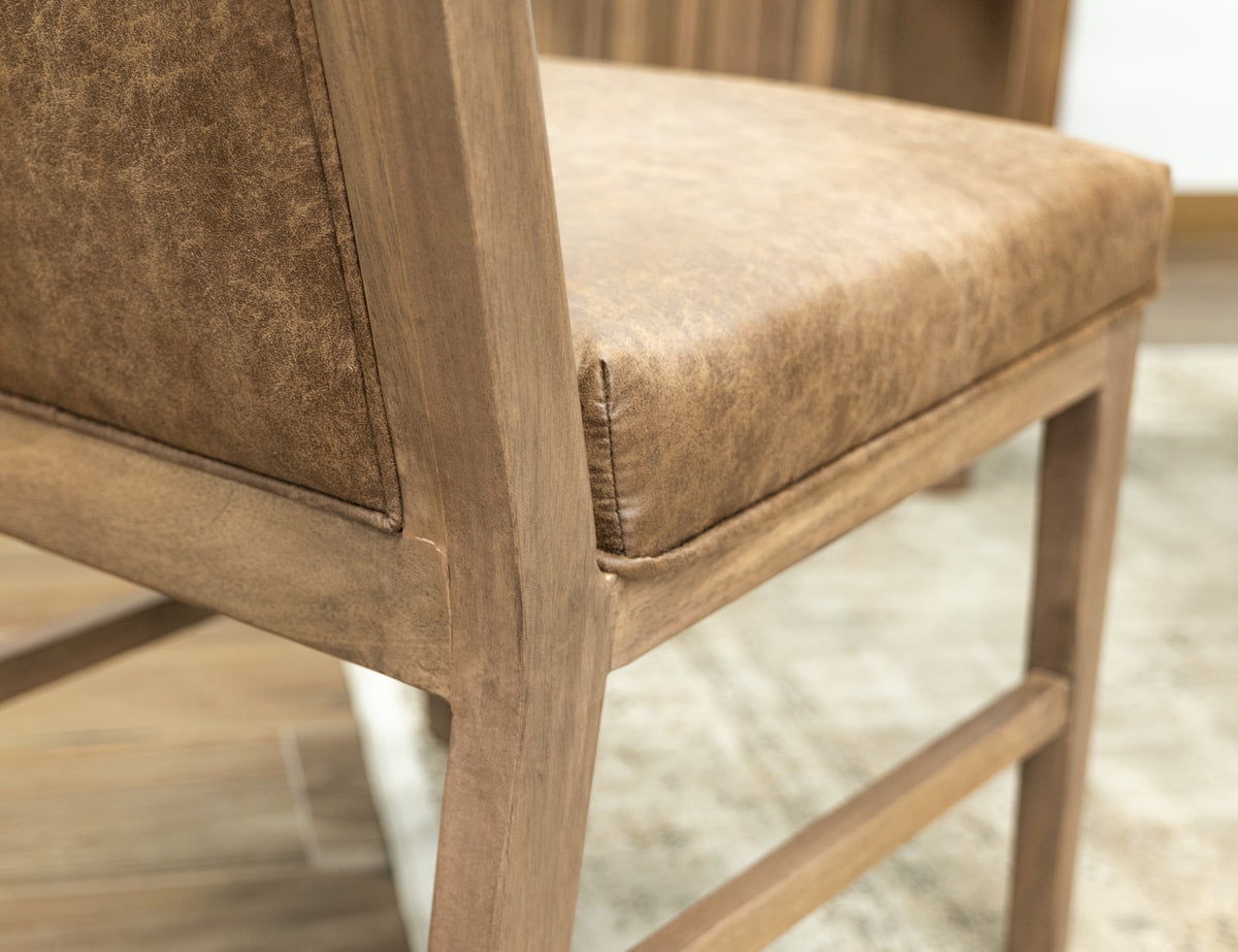 Mezquite Upholstered Chair, Brown, Wooden Chair - IFD6621CHU