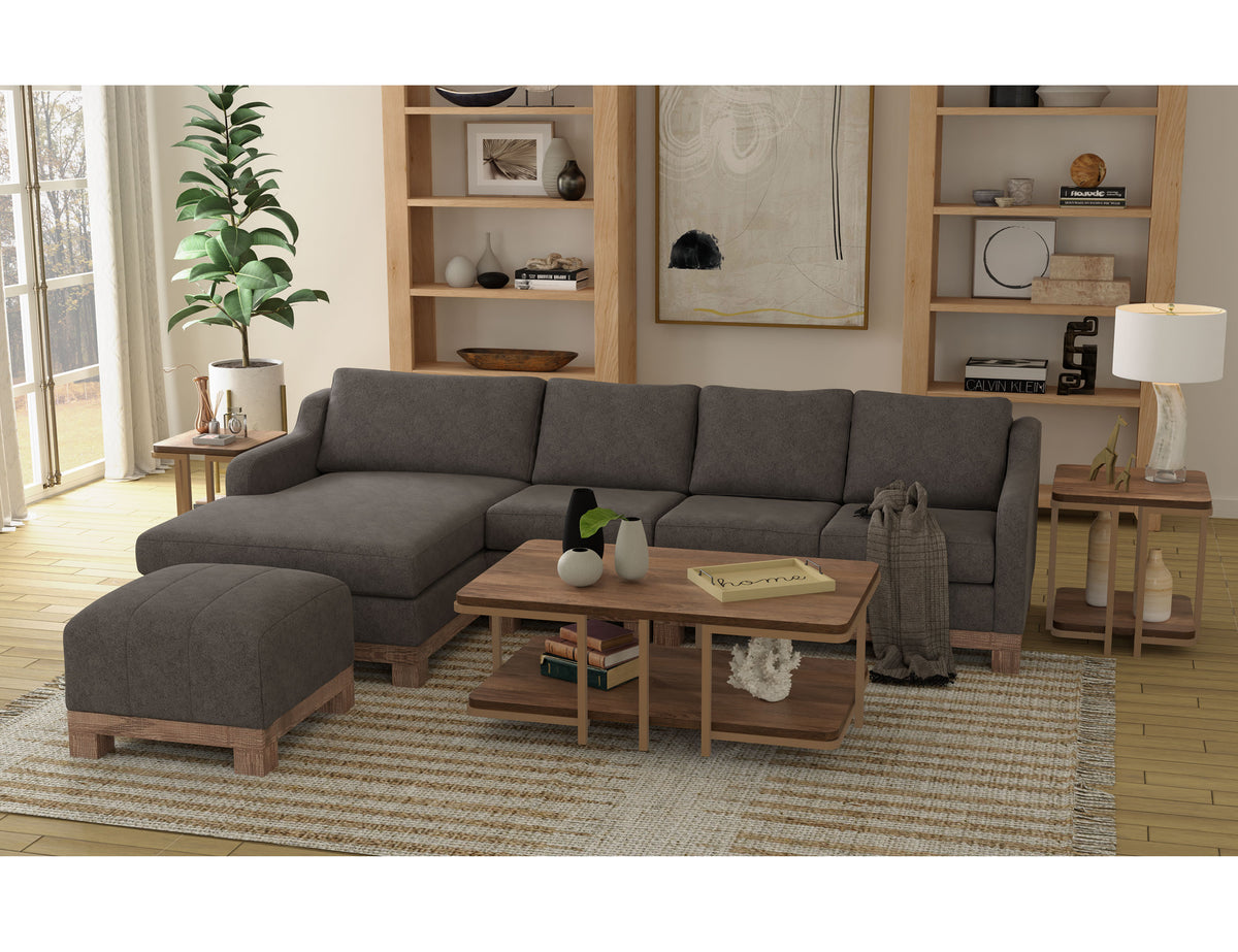 Samba Loveseat, Gray, Wooden Frame & Base, Sectional - IUP298-LOV-LF-121