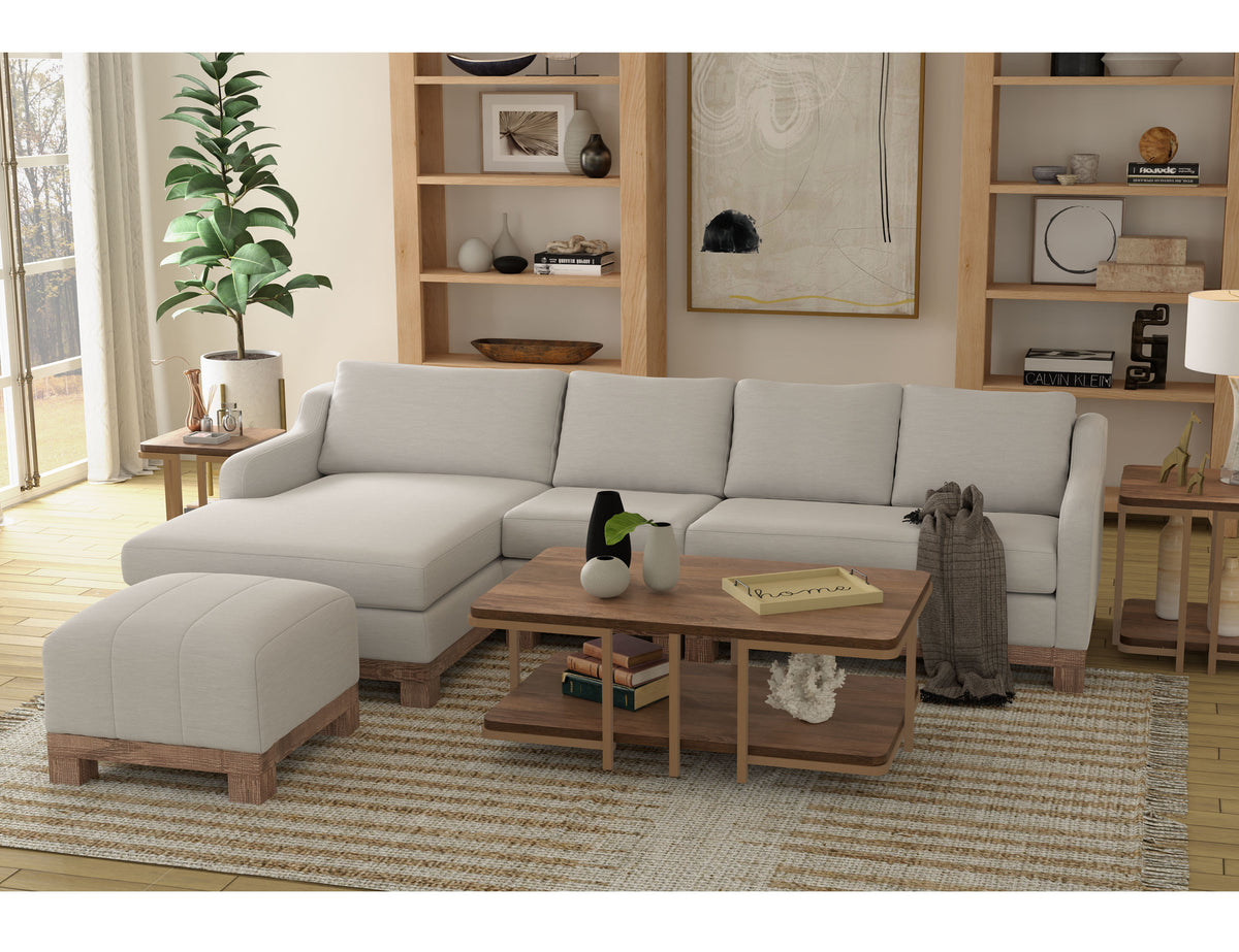 Samba Armless Chair, Beige, Wooden Frame & Base - IUP298-ALC-131