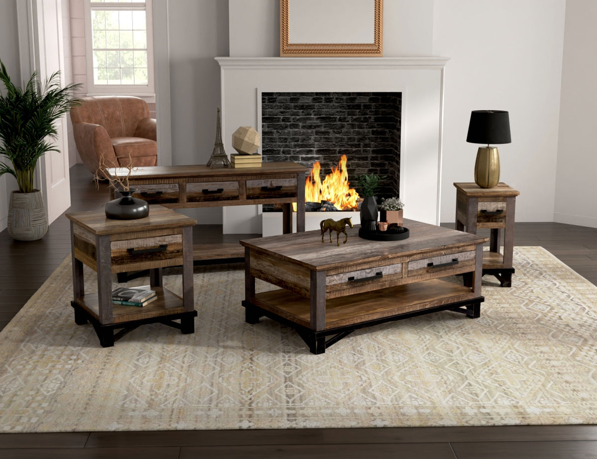 Loft Brown Chairside Table, Multicolor, 1 Drawer