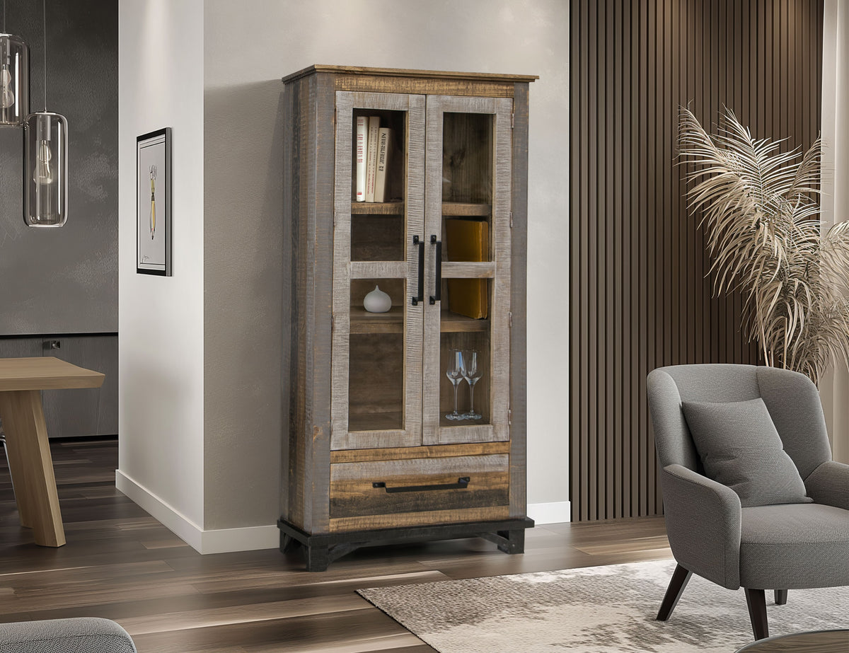 Loft Brown Cabinet, Multicolor, 1 Drawer, 2 Doors