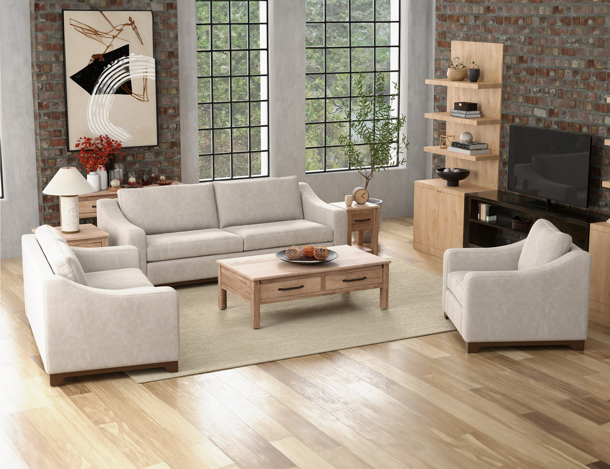 Natural Parota Sofa, Gray, Wooden Frame & Base - IUP868-SOF-210