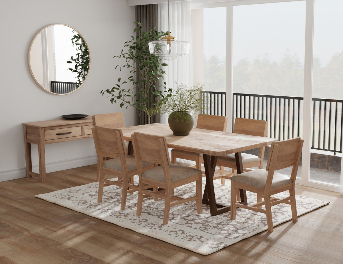 Natural Parota Sofa Table, Brown, 2 Drawer