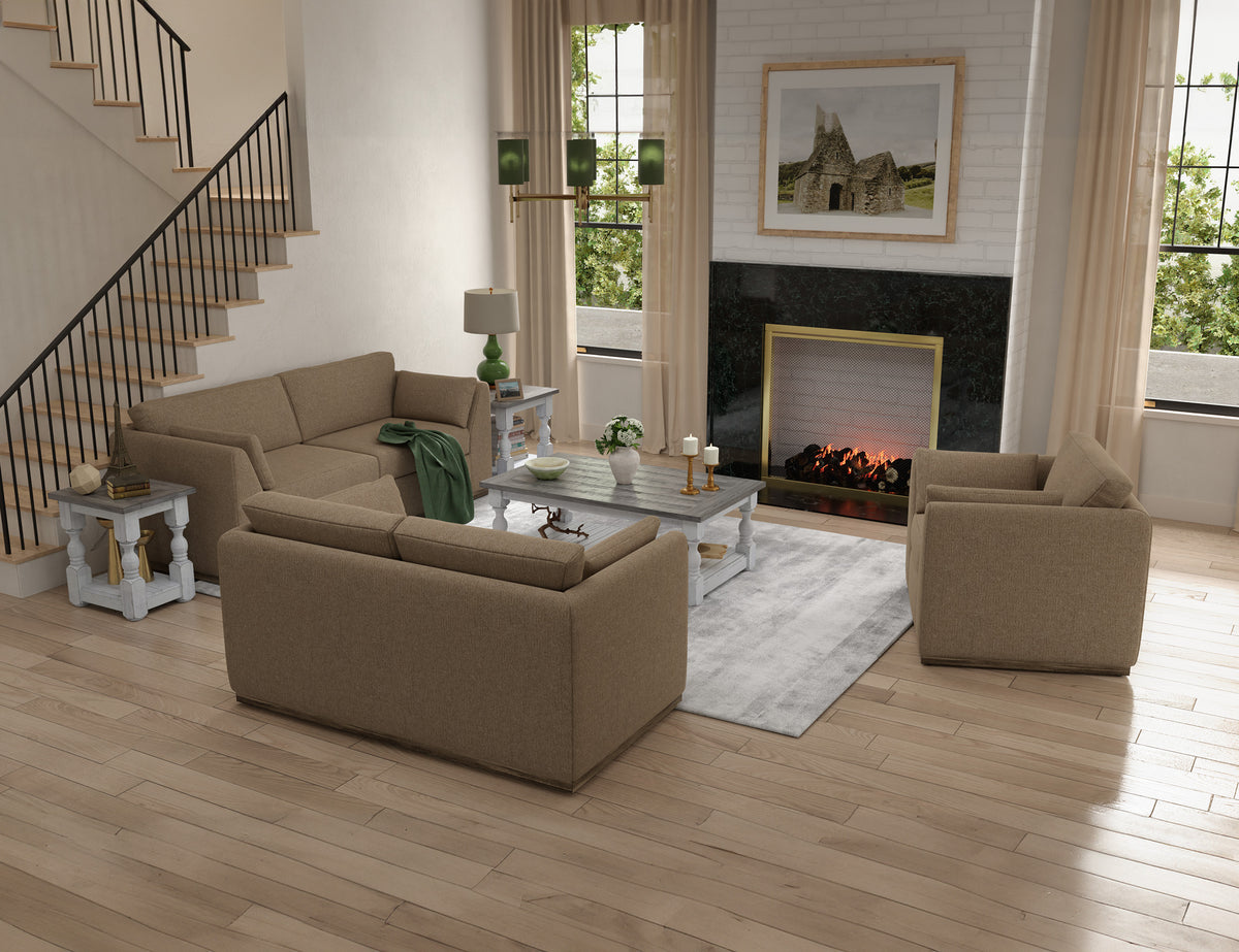 Vallarta Loveseat, Brown, Wooden Frame & Base - IUP882-LOV-152