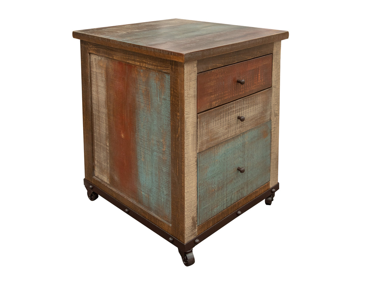Antique Multicolor File Cabinet, Multicolor, 3 Drawer File (Fits Letter & Legal Size)