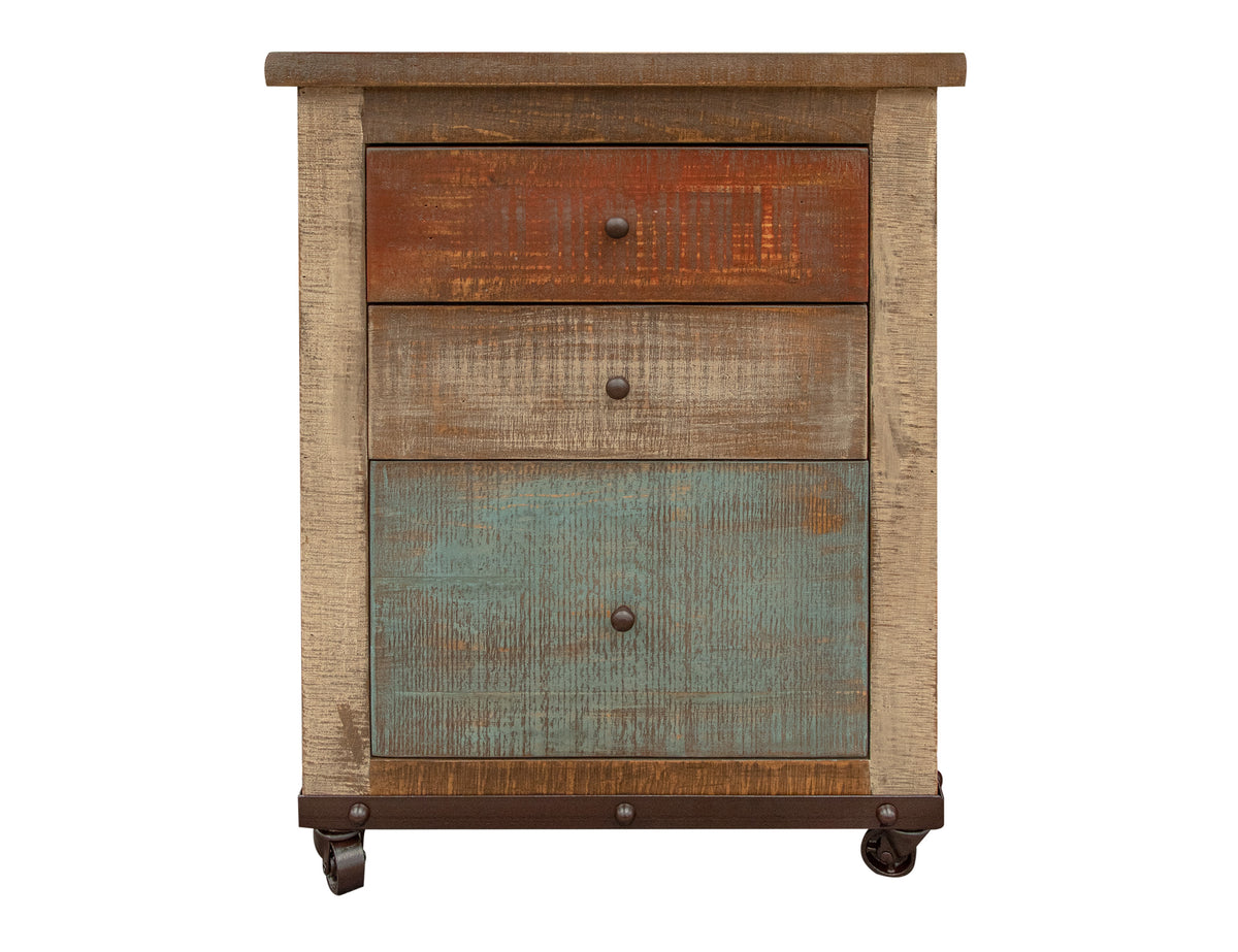 Antique Multicolor File Cabinet, Multicolor, 3 Drawer File (Fits Letter & Legal Size)