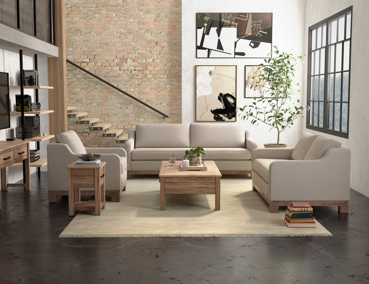 Samba Armchair, Beige, Wooden Frame & Base - IUP298-ACH-161